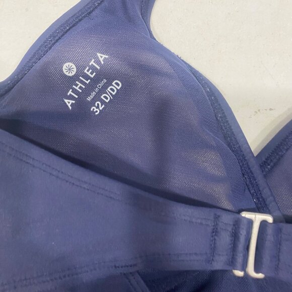 Athleta Navy Halter Tankini Swim Top 32D/DD Wired Bra - Picture 7 of 16